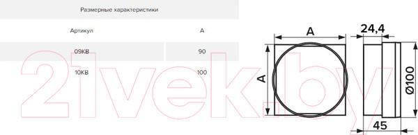 Изображение товара Соединитель воздуховода ERA 09КВ