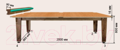 Изображение товара Бильярдный стол РуптуР Мастер / 258.00.08 (46/2)