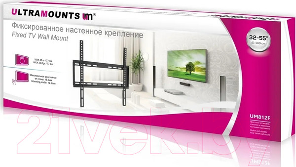 Изображение товара Кронштейн для телевизора Ultramounts UM 812F (черный)