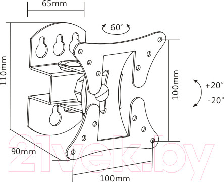 Изображение товара Кронштейн для телевизора Ultramounts UM 857 (черный)