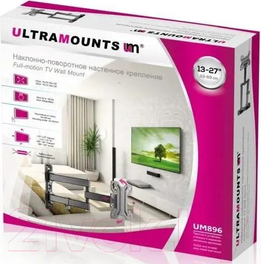 Изображение товара Кронштейн для телевизора Ultramounts UM 896 (черный)