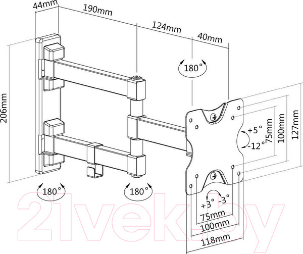 Изображение товара Кронштейн для телевизора Ultramounts UM 894 (черный)
