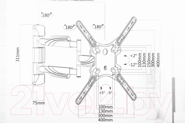 Изображение товара Кронштейн для телевизора Ultramounts UM 871 (черный)