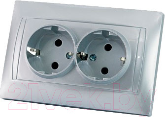 Изображение товара Розетка TDM Лама SQ1815-0225 (серебристый металлик)