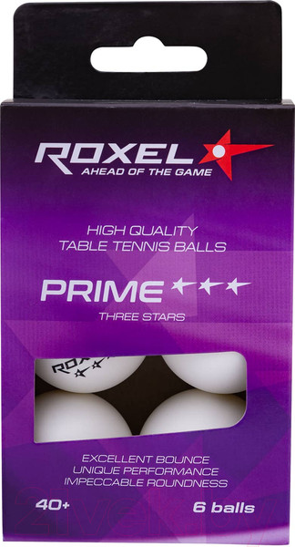 Изображение товара Набор мячей для настольного тенниса Roxel Prime (6шт, белый)