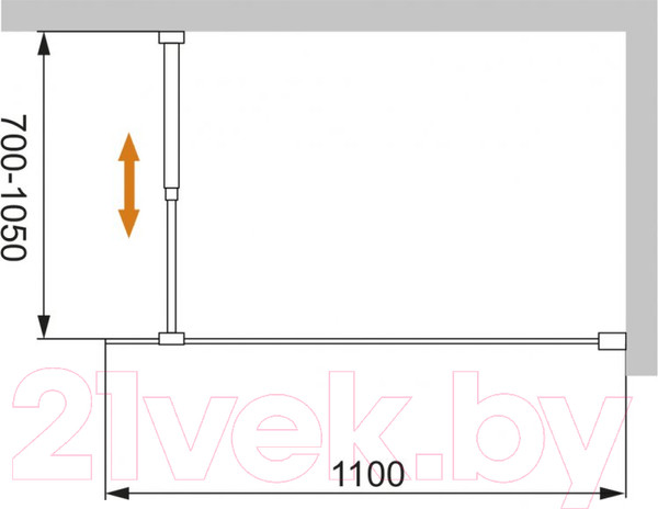Изображение товара Душевая стенка Cezares LIBERTA-L-1-110-GR-Cr