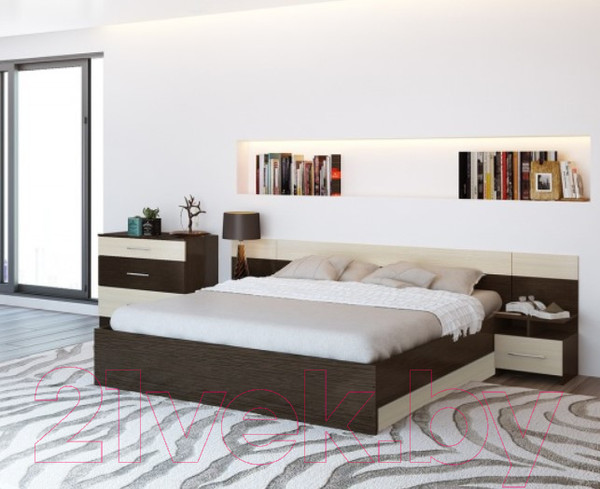 Изображение товара Комплект мебели для спальни Горизонт Мебель Леси (венге/дуб)