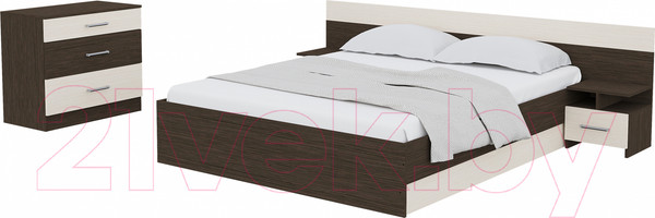 Изображение товара Комплект мебели для спальни Горизонт Мебель Леси (венге/дуб)