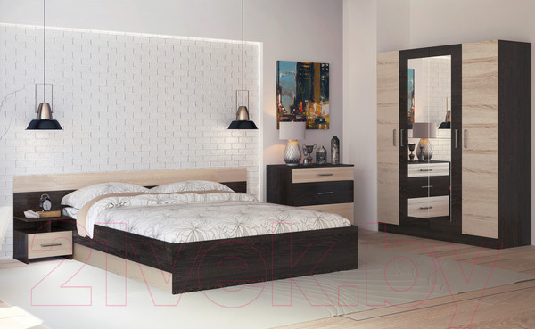 Изображение товара Комплект мебели для спальни Горизонт Мебель Леси (кантер/сонома)