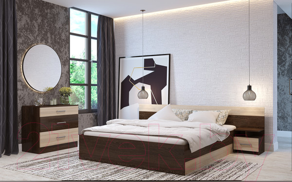 Изображение товара Комплект мебели для спальни Горизонт Мебель Леси (кантер/сонома)