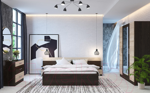 Изображение товара Комплект мебели для спальни Горизонт Мебель Леси (кантер/сонома)