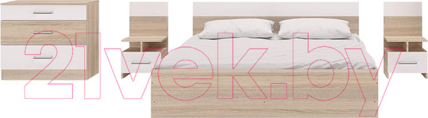 Изображение товара Комплект мебели для спальни Горизонт Мебель Леси (сонома/белый)