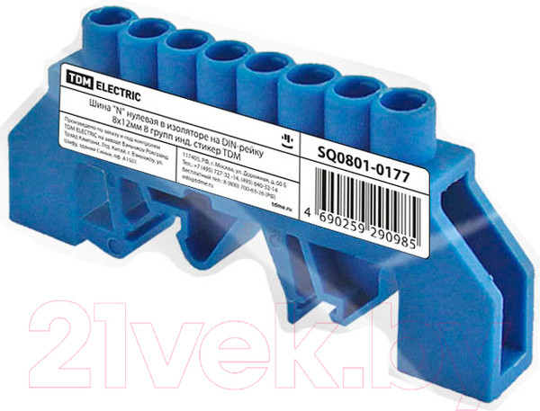 Изображение товара Шина нулевая TDM SQ0801-0177 с DIN-изолятором