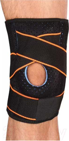 Изображение товара Суппорт колена Indigo Sport IN208 (черный/оранжевый)