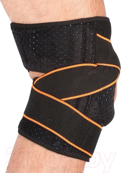 Изображение товара Суппорт колена Indigo Sport IN208 (черный/оранжевый)