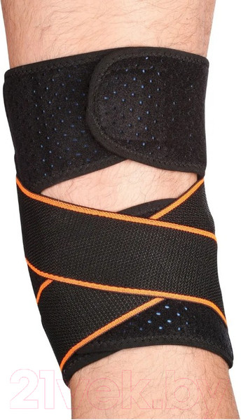 Изображение товара Суппорт колена Indigo Sport IN208 (черный/оранжевый)
