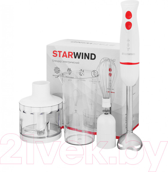 Изображение товара Блендер погружной StarWind SBP2242 (белый/оранжевый)