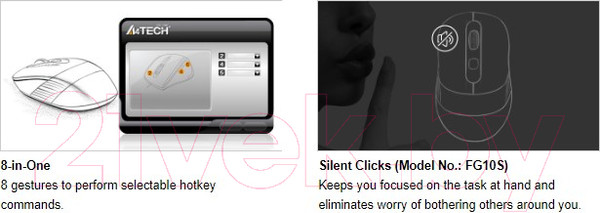 Изображение товара Мышь A4Tech Fstyler FG10 (черный/синий)