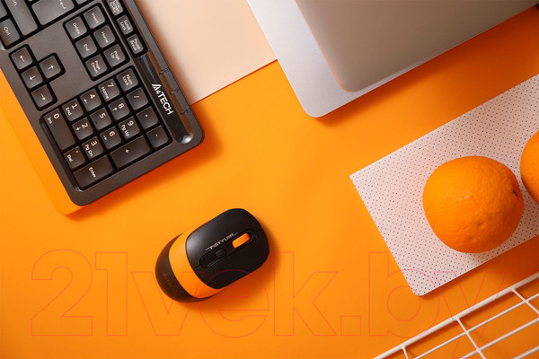 Изображение товара Мышь A4Tech Fstyler FG10 (черный/оранжевый)