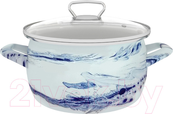 Изображение товара Кастрюля Сантэкс Шейк 1-2415111 (белый/синий)