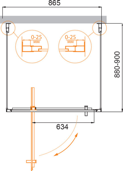 Изображение товара Душевой уголок Cezares MOLVENO-BA2-90/90-C-Cr-IV