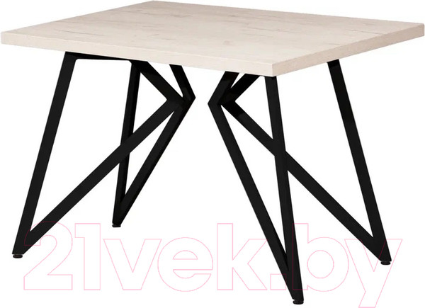 Изображение товара Обеденный стол Millwood Женева Л 120x70x75 (дуб белый Craft/металл черный)