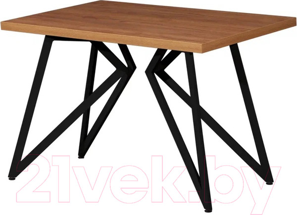 Изображение товара Обеденный стол Millwood Женева Л 120x70x75 (дуб золотой Craft/металл черный)