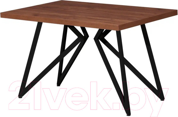 Изображение товара Обеденный стол Millwood Женева Л 130x80x75 (дуб табачный Craft/металл черный)