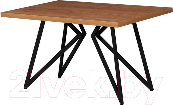 Изображение товара Обеденный стол Millwood Женева Л 160x80x75 (дуб золотой Craft/металл черный)