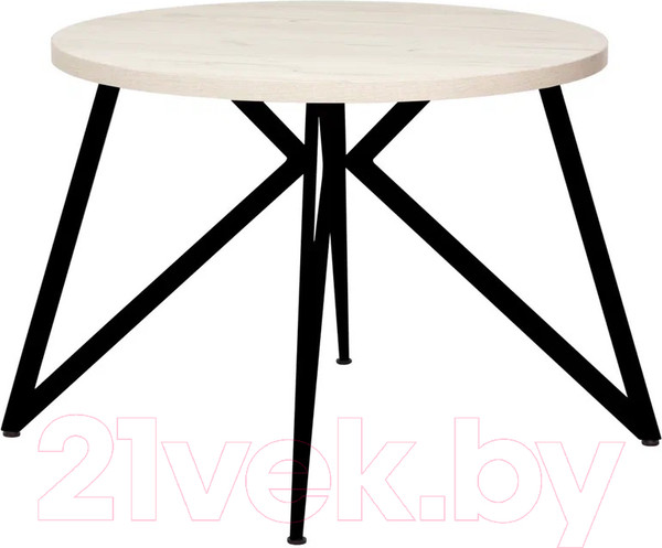 Изображение товара Обеденный стол Millwood Женева Л D100x75 (дуб белый Craft/металл черный)