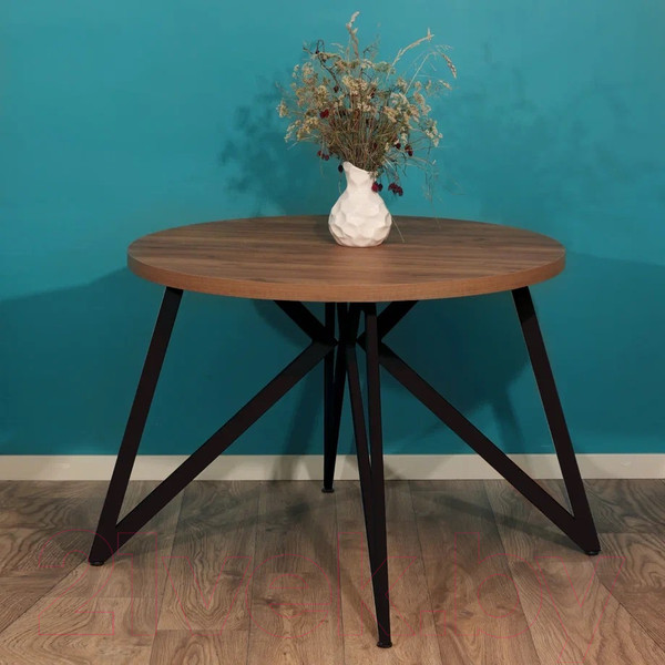 Изображение товара Обеденный стол Millwood Женева Л D100x75 (дуб табачный Craft/металл черный)