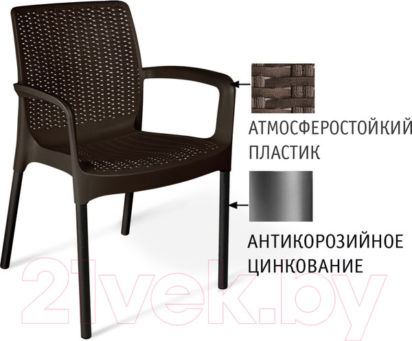 Изображение товара Стул садовый Sheffilton SHT-S68 (черный/коричневый/черный муар)