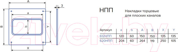 Изображение товара Накладка воздуховода ERA 612НПП