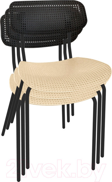 Изображение товара Стул Sheffilton SHT-S85М (черный/бежевый/черный муар)