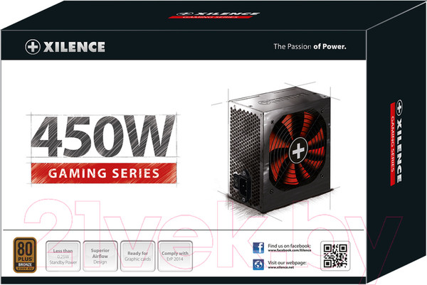 Изображение товара Блок питания для компьютера Xilence Gaming Series 450W (XP450R10/XN213)