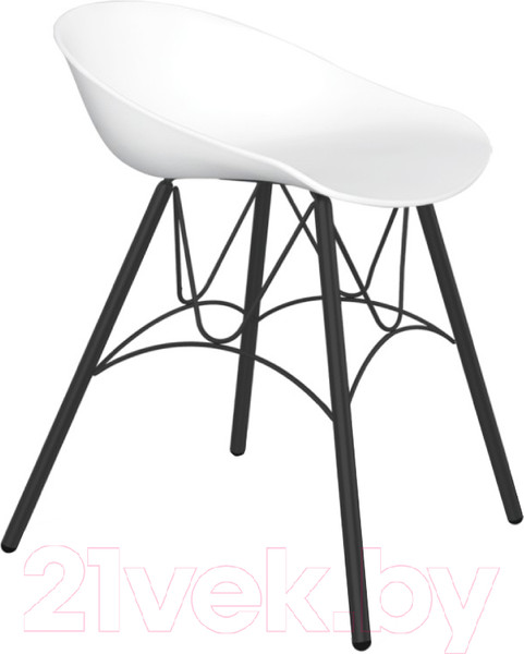 Изображение товара Стул Sheffilton SHT-ST19/S100 (белый/черный муар)