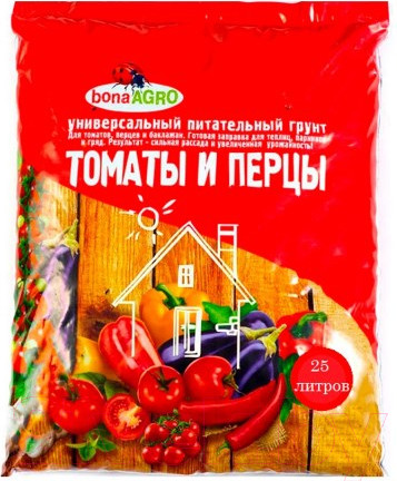 Изображение товара Грунт для растений Bona Agro Для томатов и перцев (25л)