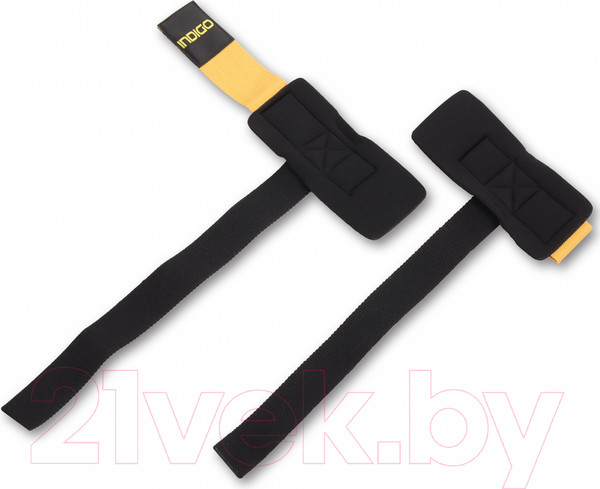 Изображение товара Напульсник для пауэрлифтинга Indigo Sport IN221 (2шт, черный/желтый)