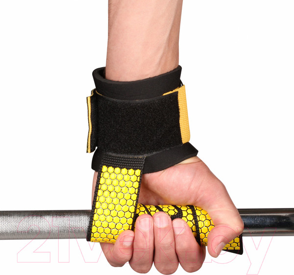 Изображение товара Напульсник для пауэрлифтинга Indigo Sport IN221 (2шт, черный/желтый)