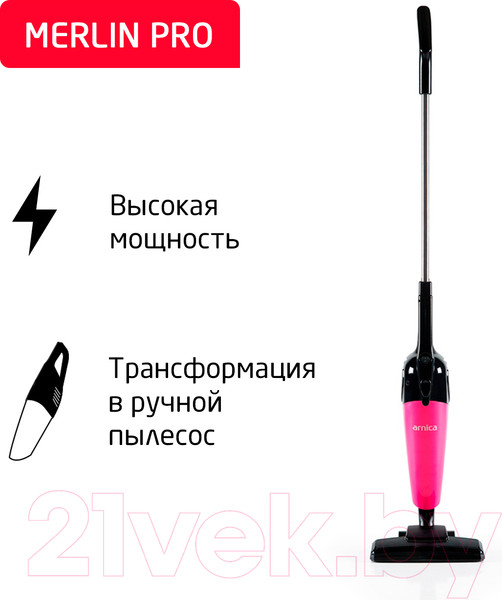 Изображение товара Вертикальный пылесос Arnica Merlin Pro ET13211 (розовый)