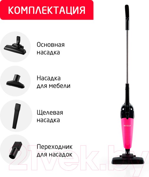 Изображение товара Вертикальный пылесос Arnica Merlin Pro ET13211 (розовый)