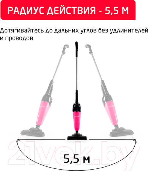 Изображение товара Вертикальный пылесос Arnica Merlin Pro ET13211 (розовый)