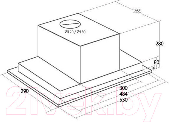 Изображение товара Вытяжка скрытая Akpo Neva 60 WK-9 (черный)