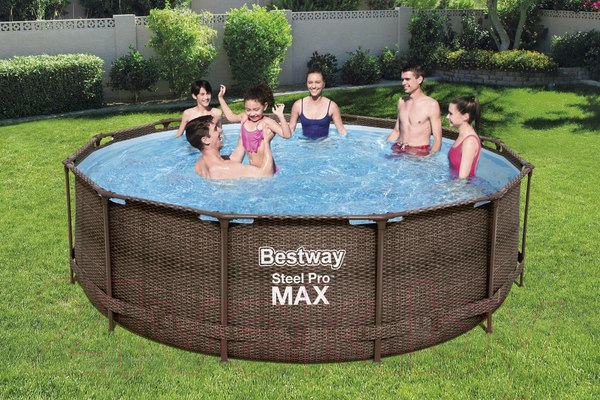 Изображение товара Каркасный бассейн Bestway Steel Pro MAX Ротанг 56709 (366х100, с фильтр-насосом)