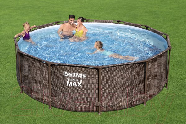 Изображение товара Каркасный бассейн Bestway Steel Pro MAX Ротанг 56709 (366х100, с фильтр-насосом)