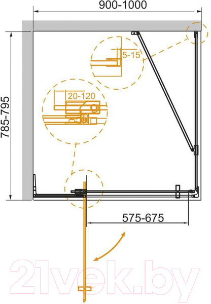 Изображение товара Душевой уголок Cezares SLIDER-AH-1-100-70/80-C-Cr