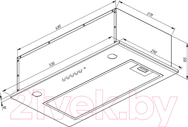 Изображение товара Вытяжка скрытая Akpo Micra Twin 60 WK-7 (серый)
