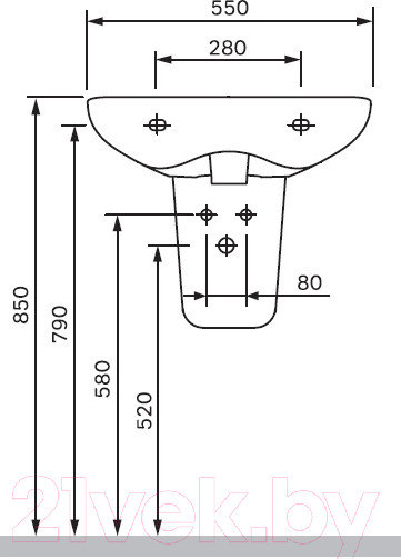 Изображение товара Полупьедестал AM.PM Like C804970WH