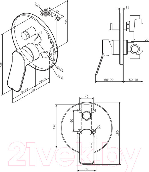 Изображение товара Смеситель AM.PM X-Joy F85A45000