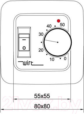 Изображение товара Терморегулятор для теплого пола Wirt ТРЛ-02 (с механическим управлением)
